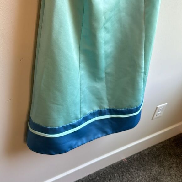 MCM 1950s Style Strapless Blue Knee-Length Dress with Satin Finish Small - Picture 3 of 5